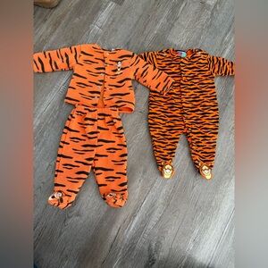 VTG Y2K Pooh 2000 Disney Tigger Sleeper Footie PAJAMA Outfit Set Baby 3/6 Months